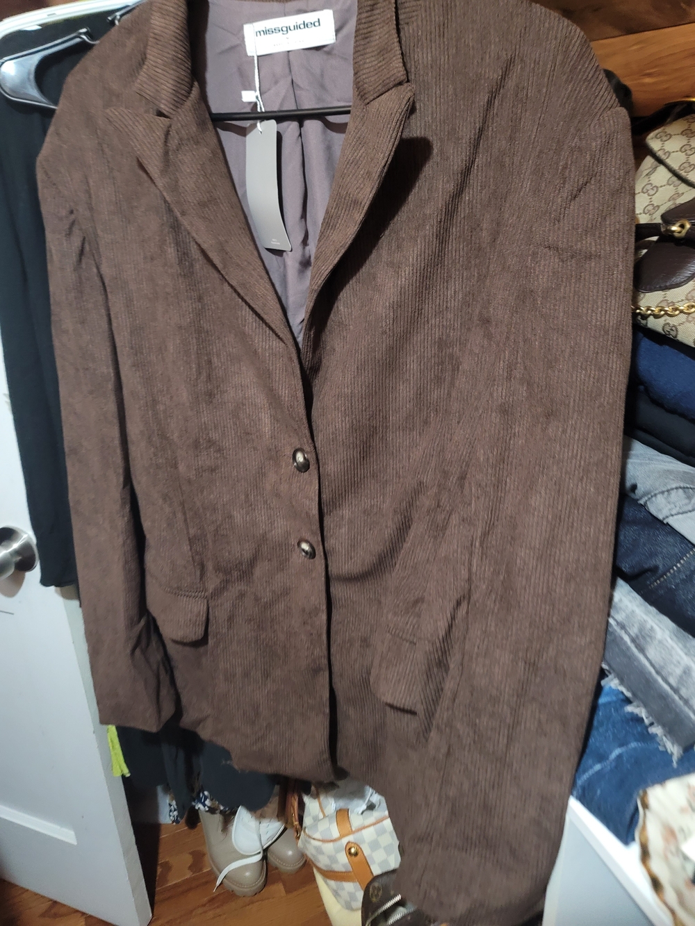 Missguided Brown Corduroy Blazer Jacket